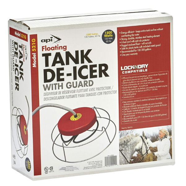 API Floating Water Tank Deicer with Guard 1500 Watt Johnson Feed Company